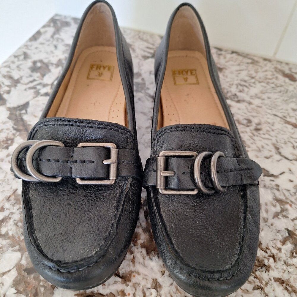 Frye Black Driver Leather Loafers size 6.5 M